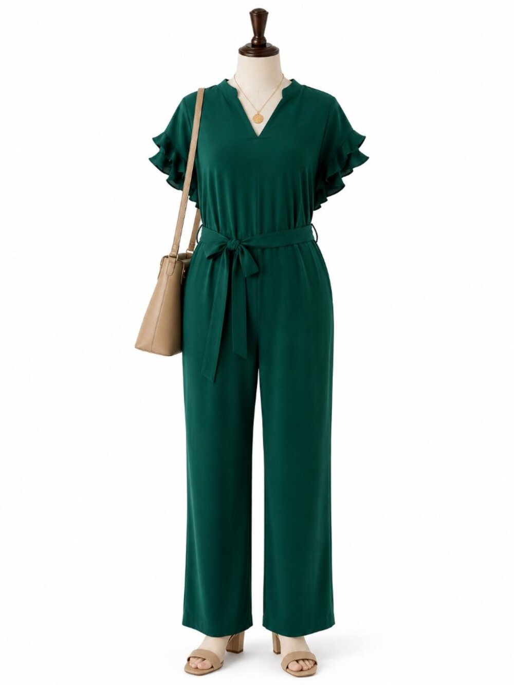 Sucolan Dark Green Jumpsuit – Size L – NWOT